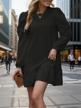 Load image into Gallery viewer, Round Neck Long Sleeve Mini Dress