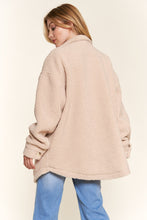 Load image into Gallery viewer, And The Why Teddy Sherpa Button Down Curved Hem Shacket