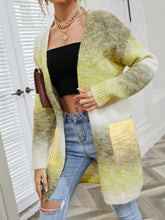 Load image into Gallery viewer, Angel Wings Full Size Pocketed Open Front Gradient Cardigan