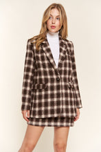 Load image into Gallery viewer, And The Why Full Size Plaid Brushed One Button Blazer