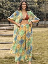 Load image into Gallery viewer, Printed Half Sleeve Top and Wide Leg Pants Set