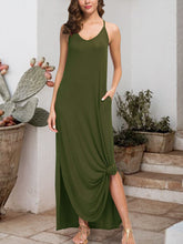 Load image into Gallery viewer, Slit Scoop Neck Sleeveless Dress