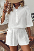 Load image into Gallery viewer, Collared Neck Half Sleeve Top and Shorts Set