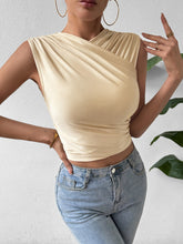 Load image into Gallery viewer, Ruched Surplice Cropped Tank