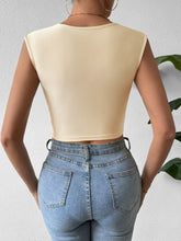 Load image into Gallery viewer, Ruched Surplice Cropped Tank