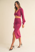Load image into Gallery viewer, MABLE Front Twisted Knit Top and Midi Skirt Set
