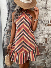 Load image into Gallery viewer, Striped Grecian Neck Dress