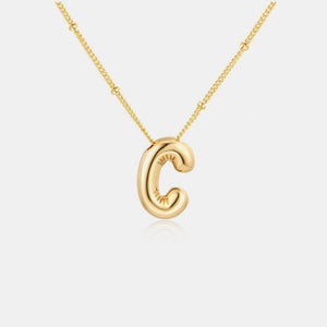 Gold-Plated Letter Pendant Necklace