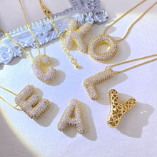 Load image into Gallery viewer, Gold-Plated Inlaid Zircon Letter Necklace