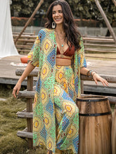 Load image into Gallery viewer, Printed Half Sleeve Top and Wide Leg Pants Set