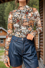 Load image into Gallery viewer, Floral Mock Neck Long Sleeve Top