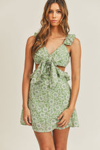 Load image into Gallery viewer, MABLE Floral Side Cutout Ruffled Mini Dress