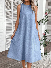 Load image into Gallery viewer, Full Size Pocketed Round Neck Sleeveless Dress