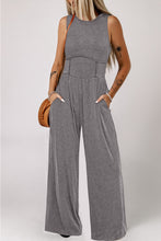 Load image into Gallery viewer, Round Neck Sleeveless Jumpsuit with Pockets