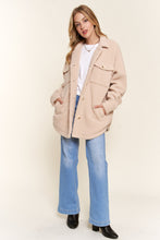 Load image into Gallery viewer, And The Why Teddy Sherpa Button Down Curved Hem Shacket