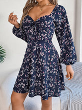 Load image into Gallery viewer, Printed Sweetheart Neck Balloon Sleeve Mini Dress