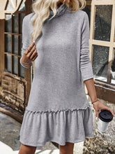 Load image into Gallery viewer, Frill Turtleneck Long Sleeve Dress