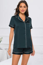 Load image into Gallery viewer, Printed Button Up Short Sleeve Top and Shorts Lounge Set