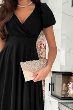 Load image into Gallery viewer, Surplice Puff Sleeve Midi Dress