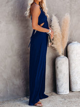 Load image into Gallery viewer, Halter Neck Wide Leg Jumpsuit