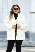 Load image into Gallery viewer, Plus Size Fuzzy Collared Neck Long Sleeve Jacket