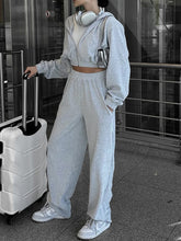 Load image into Gallery viewer, Zip Up Hoodie and Pocketed Pants Set