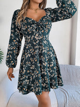 Load image into Gallery viewer, Printed Sweetheart Neck Balloon Sleeve Mini Dress