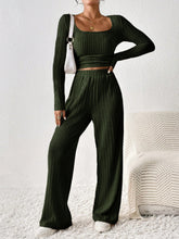 Load image into Gallery viewer, Honey Scoop Neck Long Sleeve Top and Pants Set