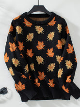 Load image into Gallery viewer, Maple Leaf Round Neck Long Sleeve Sweater