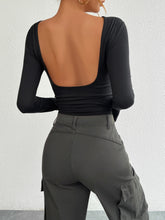 Load image into Gallery viewer, Devine Backless Round Neck Long Sleeve T-Shirt