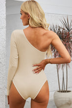 Load image into Gallery viewer, Cutout One Shoulder Long Sleeve Bodysuit