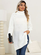 Load image into Gallery viewer, Slit Turtleneck Long Sleeve Sweater