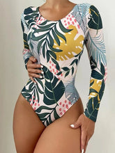 Load image into Gallery viewer, Crisscross Round Neck Long Sleeve Swimwear