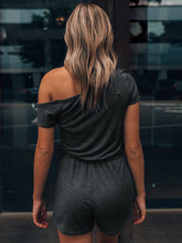 Load image into Gallery viewer, Single Shoulder Short Sleeve Romper