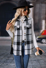 Load image into Gallery viewer, Plaid Button Up Vest Coat