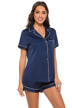 Load image into Gallery viewer, Printed Button Up Short Sleeve Top and Shorts Lounge Set