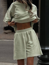 Load image into Gallery viewer, Pocketed Round Neck Half Sleeve Top and Shorts Set