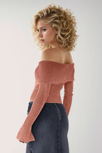 Load image into Gallery viewer, Double Take Ribbed Off-Shoulder Zip Up Long Sleeve Cardigan