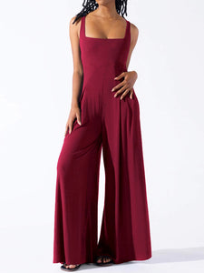 Square Neck Wide Strap Jumpsuit