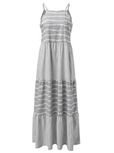 Load image into Gallery viewer, Tiered Striped Sleeveless Cami Dress