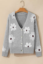 Load image into Gallery viewer, Flower Button Up Long Sleeve Cardigan