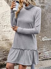 Load image into Gallery viewer, Frill Turtleneck Long Sleeve Dress