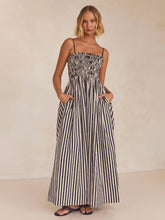 Load image into Gallery viewer, Smocked Striped Square Neck Cami Dress