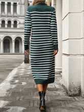 Load image into Gallery viewer, Striped Round Neck Long Sleeve Dress