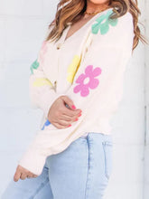 Load image into Gallery viewer, Plus Size Flower Button Up Long Sleeve Cardigan