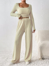 Load image into Gallery viewer, Honey Scoop Neck Long Sleeve Top and Pants Set