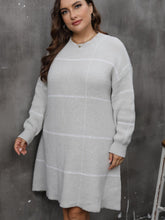 Load image into Gallery viewer, Plus Size Round Neck Long Sleeve Sweater Dress