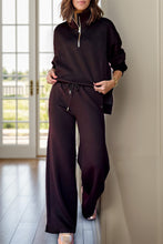 Load image into Gallery viewer, Half Zip Turtleneck Long Sleeve Top and Pants Set