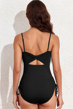 Load image into Gallery viewer, Drawstring Spaghetti Strap One-Piece Swimwear