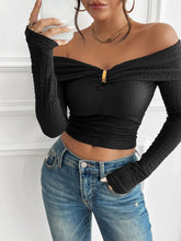 Load image into Gallery viewer, Devine Off-Shoulder Long Sleeve T-Shirt